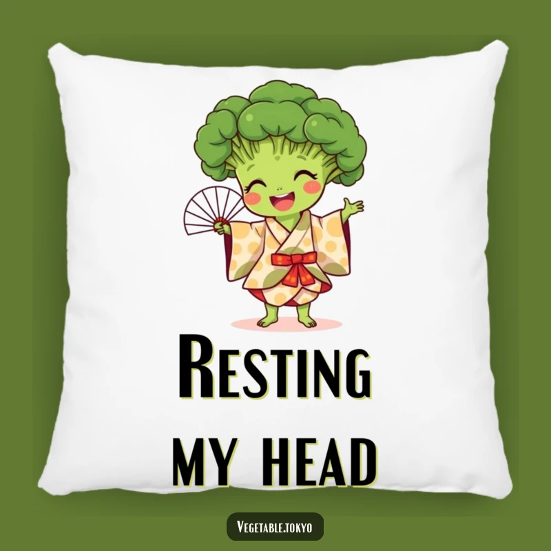 Funny Broccoli Fan Dance Pillow: Cozy Comfort with a Lively Design