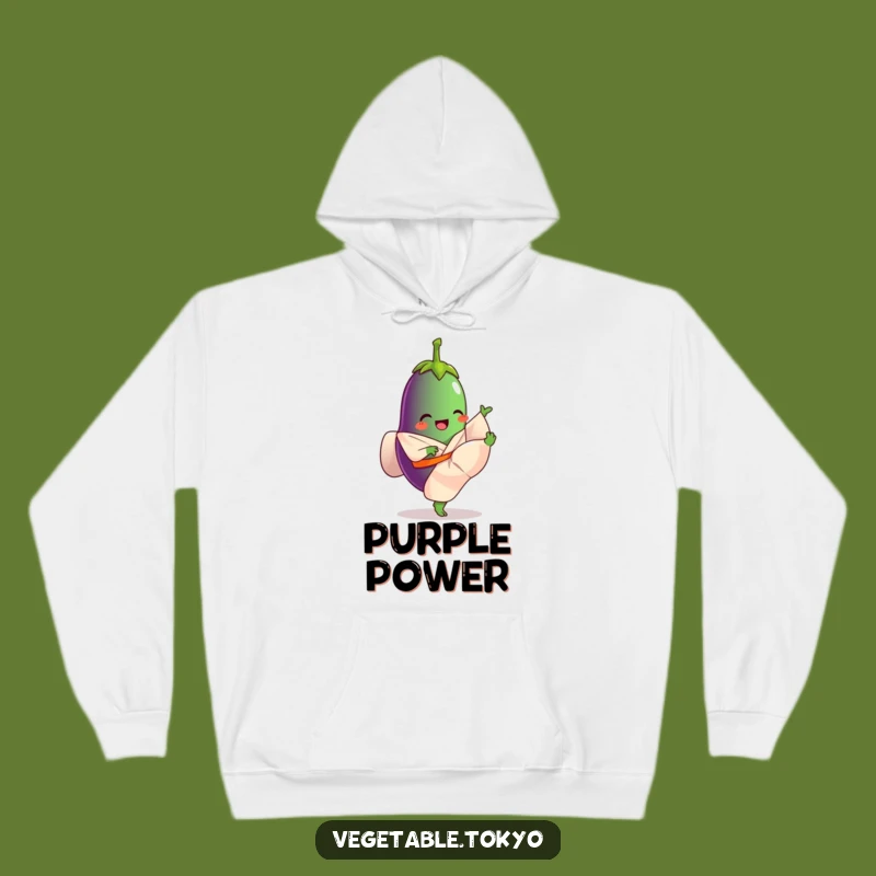 Cozy Funny Eggplant Kicking Hoodie: Comfort Meets Playful Action