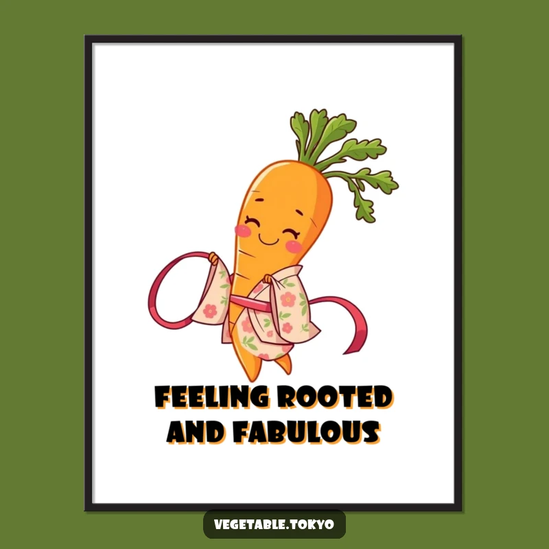 Funny Free Printable Wall Art: Carrot Kimono Dancer - Downloadable Quirky Home Decor!