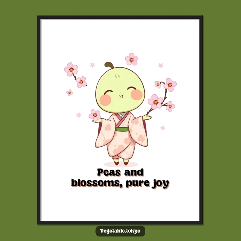 Funny Free Printable Wall Art: Pea Pod Kimono Juggler - Downloadable Artistic Decor!