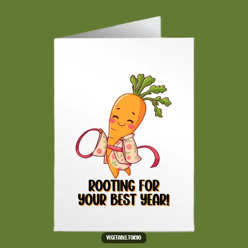 Free Printable Birthday Card: Funny Carrot Kimono Twirl - Downloadable Fun Gift!