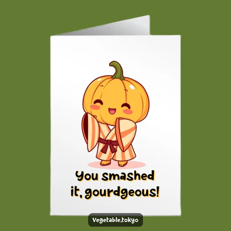 Free Printable Congrats Card: Funny Pumpkin Bow - Downloadable Celebration Art!