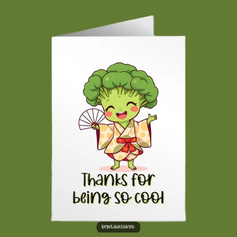 Free Printable Thank You Card: Funny Broccoli Fan Dance - Downloadable Appreciation!