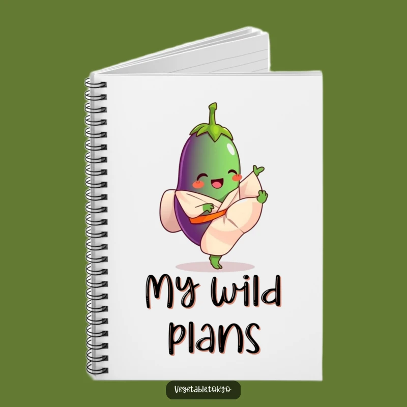 Funny Eggplant Kicking Notebook: Capture Ideas with Energetic Flair